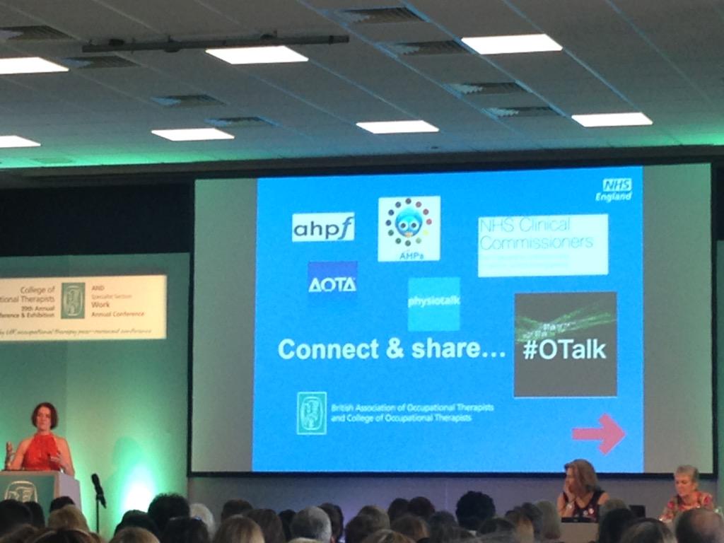 WeAHPs's tweet image. .@SuzanneRastrick commends #OTalk &amp;amp; we get a look in too! #cot2015