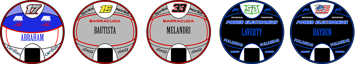 ChapasDeportes's tweet photo. Estas son las #Chapas de #KarelAbraham @19Bautista @MarcoMelandri33 @eugenelaverty y @NickyHayden http://t.co/P2rzNKKH2w