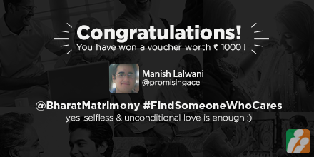 bharatmatrimony's tweet photo. You were AWESOME! #BharatMatrimony #FindSomeoneWhoCares @promisingace http://t.co/2G5BKKqzkP