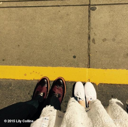 therrrriiiineee's tweet photo. "Toeing the line.Woke up thinking of train trips" #followingouryellowbrickroad #towhoknowswhere @Jamiebower 💕 #jamily http://t.co/g1gbxhmjQW