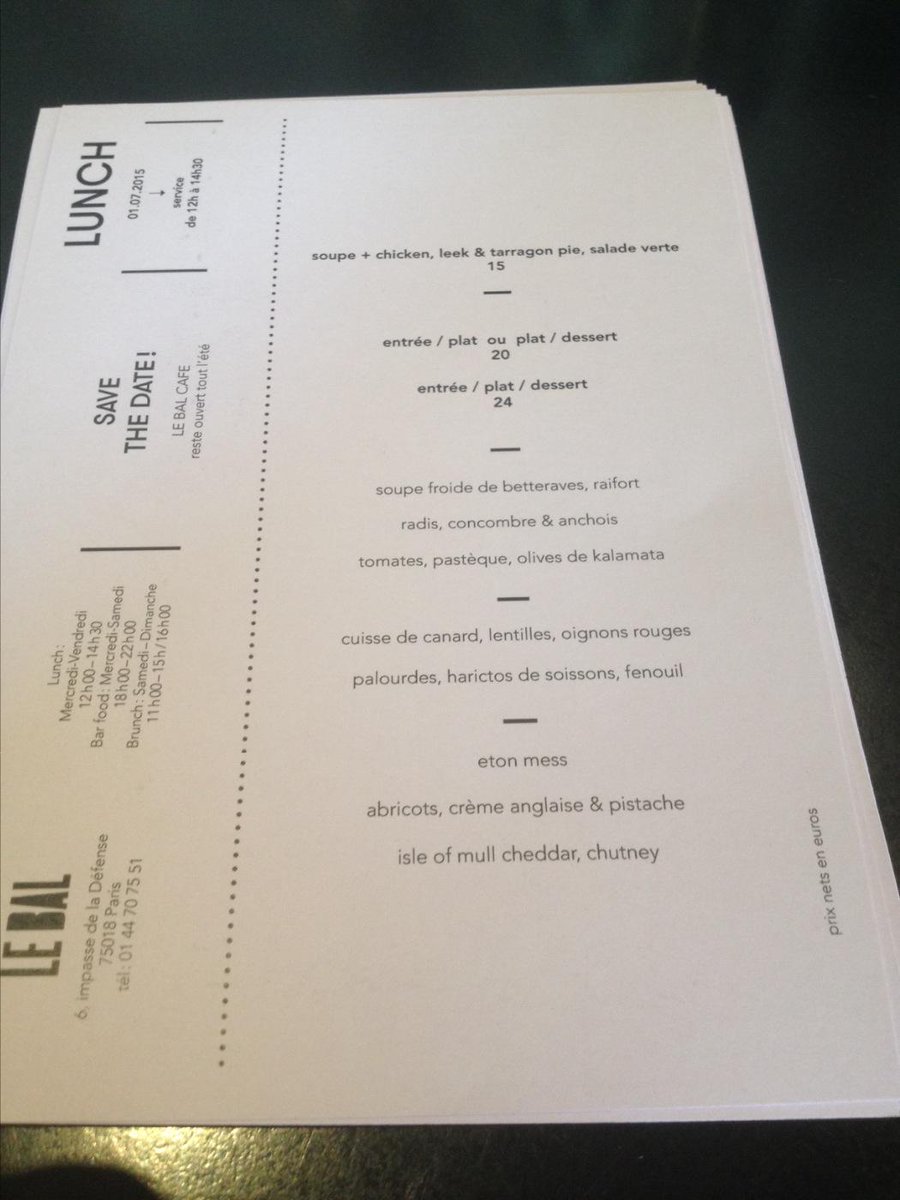 Le menu aujhourd'hui <a href="/LeBalCaf/">Le Bal Café</a>