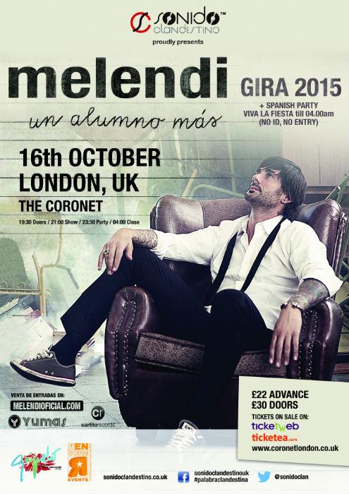 sonidoclan's tweet photo. @MelendiOficial MELENDI en #LONDRES 
16 OCT - The Coronet http://t.co/RxdL5O8dXQ