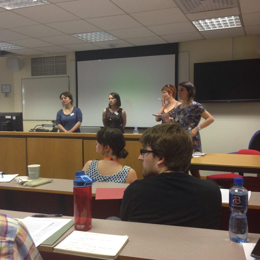 academicsam's tweet photo. Fascinating panel of speakers thinking about performance, ecology and responsibility #PERCONFERENCE @CanterburyCCUni http://t.co/30MOKnv7T5