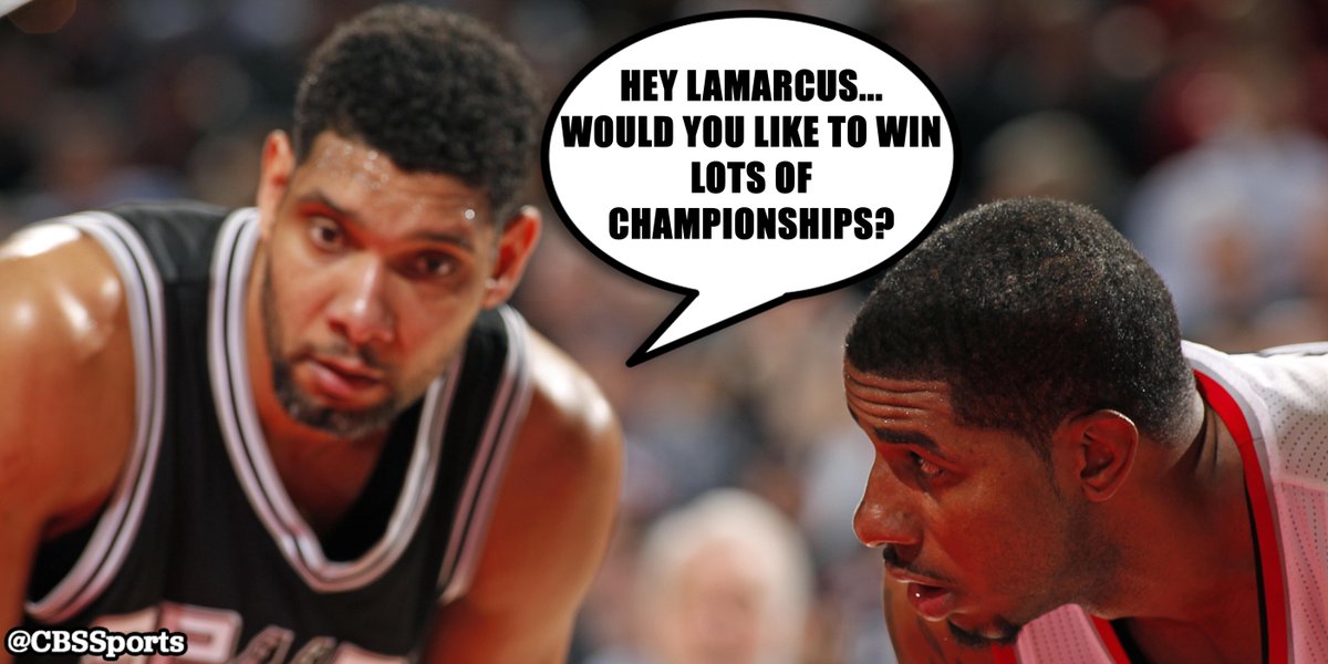 CBSSports's tweet photo. Possible Duncan pep talk? http://t.co/UErZX0PG9U