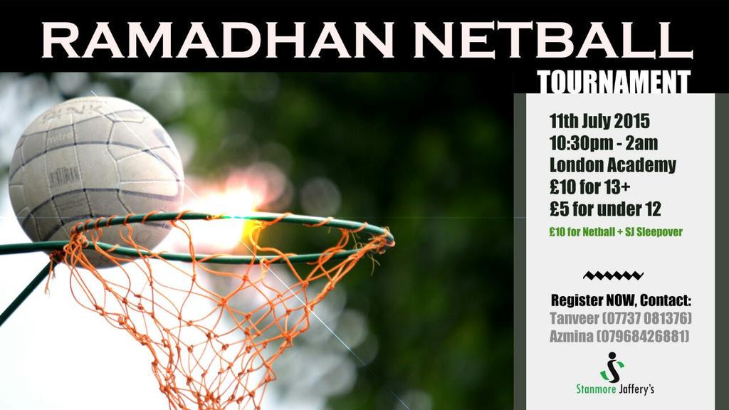 SportsForSJ's tweet photo. Ramadhan Netball tournament - an unmissable opportunity! More details on poster: http://t.co/2y6Nz8Sk33
