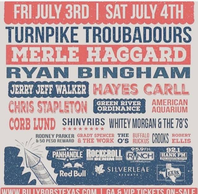 CrooksCountry's tweet photo. It's going to be a fun Friday! @BillyBobsTexas w/ @merlehaggard, @RyanBingham, @ChrisStapleton, @CorbLund, &amp; more! http://t.co/9i44ZikzWu
