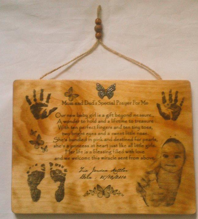Hand_MadeCraft's tweet image. Custom job for a new #mommy #babies hand and foot prints with a #prayer