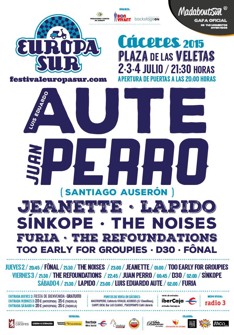 mercadeopop's tweet photo. Festival Europa Sur Cáceres 2015: Aute, Juan Perro, Jeanette, Lapido, Sínkope, The Noises... http://t.co/GGQ4OyKTBL http://t.co/hL9p8JdHB3
