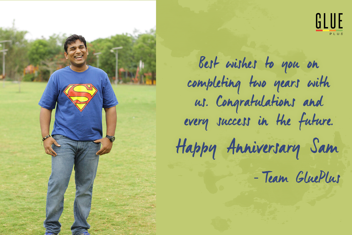 GluePlusIndia's tweet photo. Happy work anniversary to our CEO! @samrufus http://t.co/IsuU6bgxBD