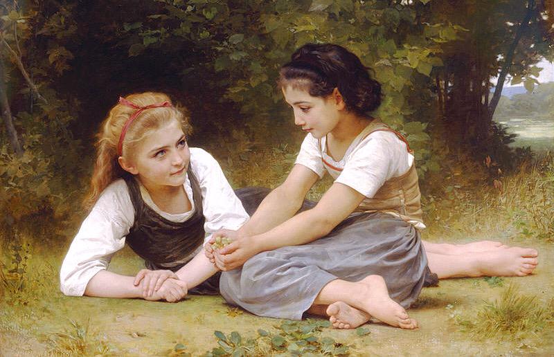 SantiagoArtis's tweet photo. William-Adolphe Bouguereau (#France 1825-1905). #AcademicPainter #twitart #symbolism "The Nut Gatherers", 1882 http://t.co/5HB8CPhCxJ