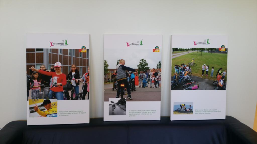 Vandaag is de tour van start gegaan in bibliotheek Parkwijk. Prachtige foto's, bedankt OBS #KlimroosUtrecht