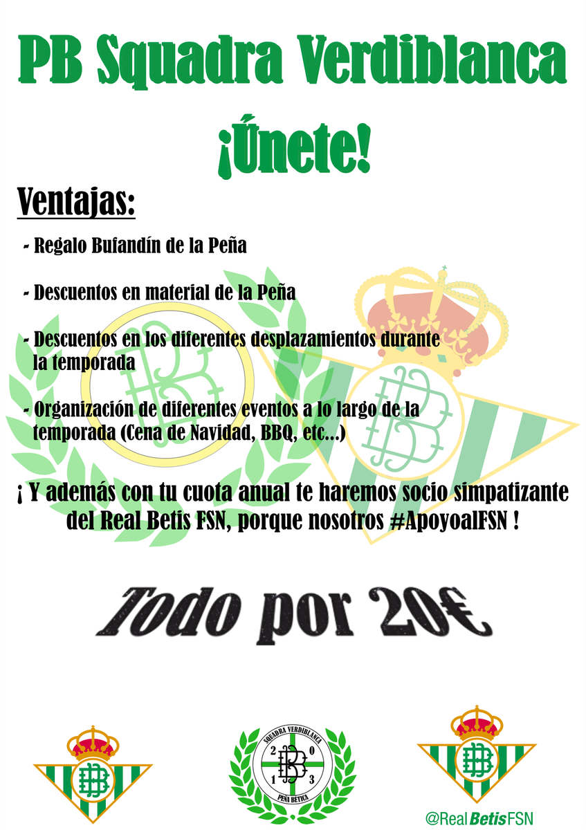 ¡Únete a la SQDV! Todo esto por sólo 20€ por temporada. Para mas info mándanos un mail a: sqdverdiblanca@gmail.com