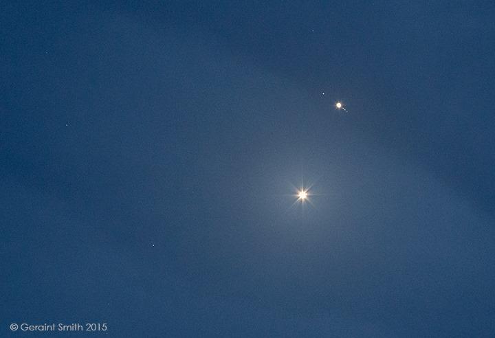 earthskyscience's tweet image. My fav shot from last night ... Venus and Jupiter with moons!

By Geraint Smith in Taos, NM.
bit.ly/1C8Q3qq