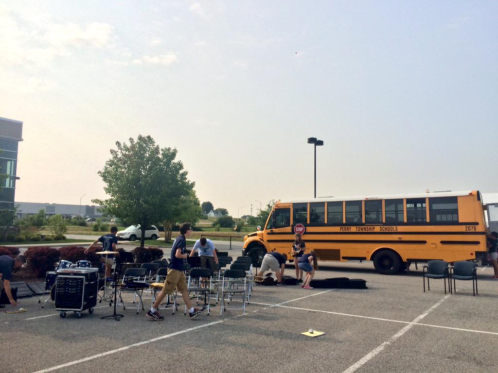 IEDC_katelyn's tweet photo. The Perry Meridian High School band is getting ready to make some music &amp; celebrate @tilsonhr's growth @GovPenceIN http://t.co/XSYTj1dsCS