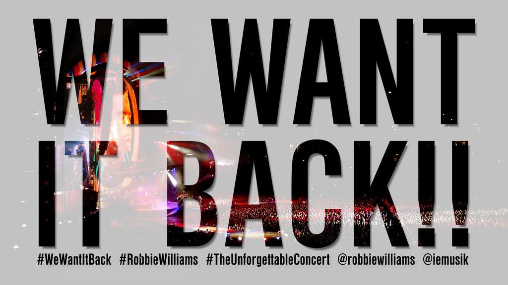 naworocktsie's tweet photo. #RobbieWilliams #TheUnforgettableConcert #WeWantItBack#youtube
@robbiewilliams @iemusic http://t.co/rbB7Kw06Jx