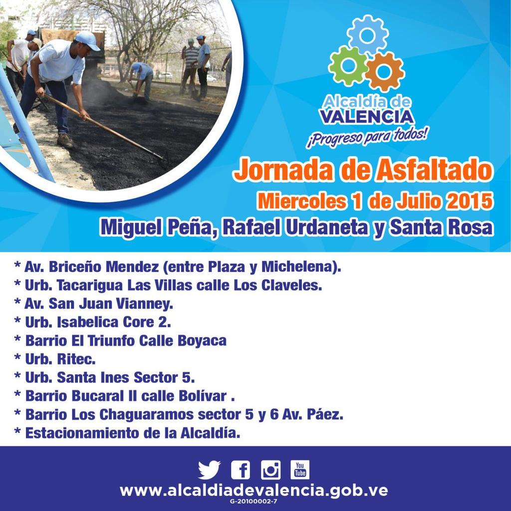 AleMarvez10's tweet photo. #TomaPrevisiones Conoce nuestro cronograma de asfaltado de hoy! #Movilidad http://t.co/12XFSdQHwI