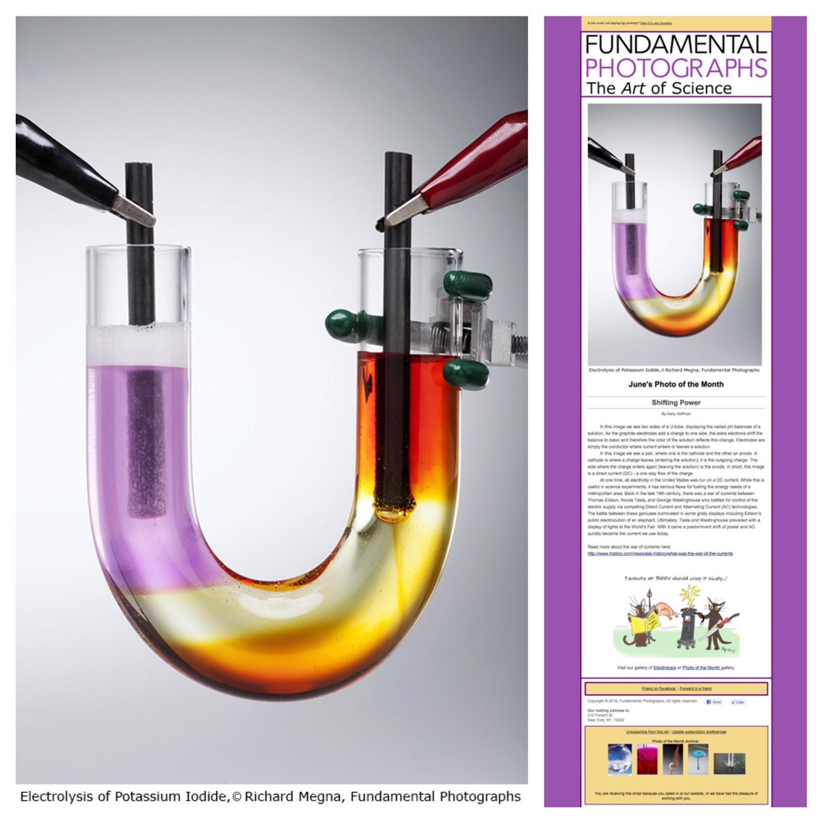 _fphoto_'s tweet photo. June's Photo of Month: #Electrolysis of Potassium Iodide #experiment #chemistry #laboratory #science #colorchange http://t.co/aA1rGoN9Gn