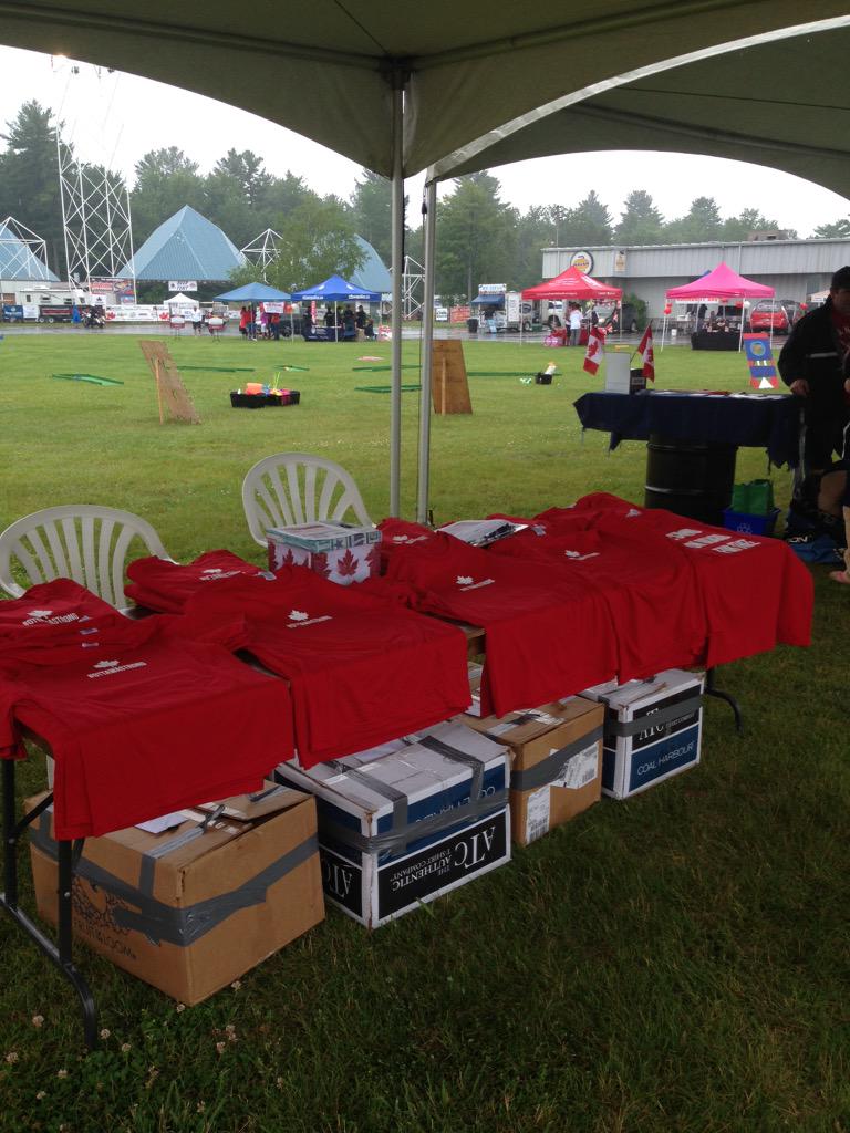 ottstrong's tweet image. All set, come get a free Canada Day tshirt in support of our troops!!! At the Navan Fairgrounds #CanadaDay2015