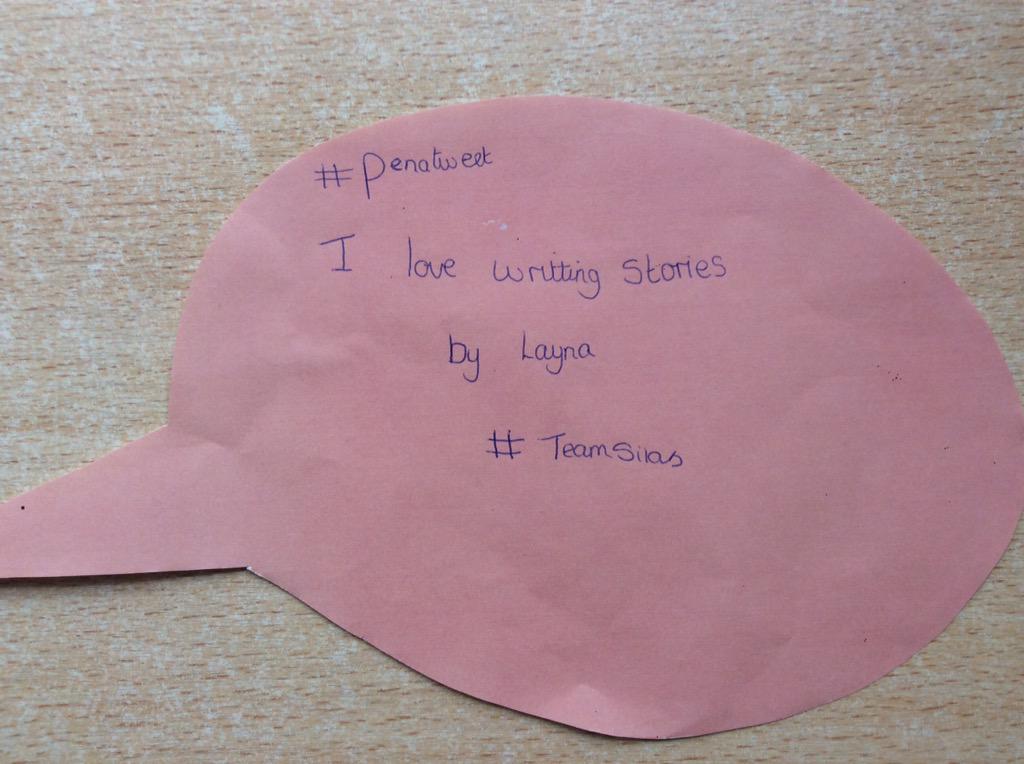 missrobinson82's tweet photo. @stsilasschool children taking part in #penatweet http://t.co/V7rGQb8N71