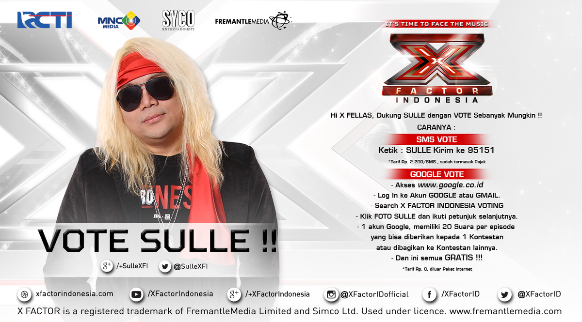 Buat VOTE, yuk coba SMS &amp; voting via GOOGLE yah X Fellas! Caranya km bs baca disini ok? #XFactorID <a href="/OfficialRCTI/">RCTI</a>
