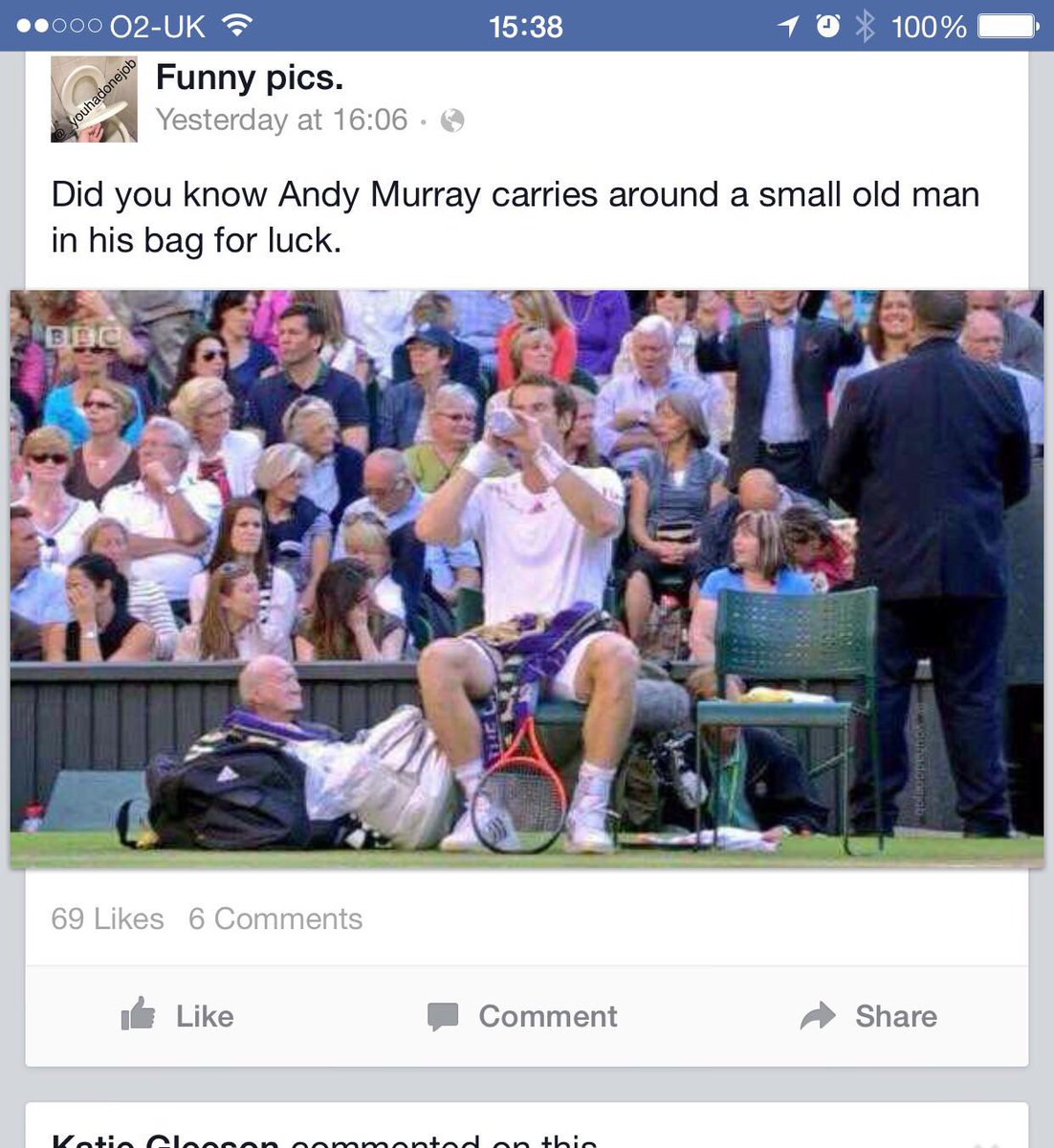 CarinaKelly's tweet photo. Couldn't help but giggle @andy_murray 
Good luck tomorrow! http://t.co/suhaG6iENj