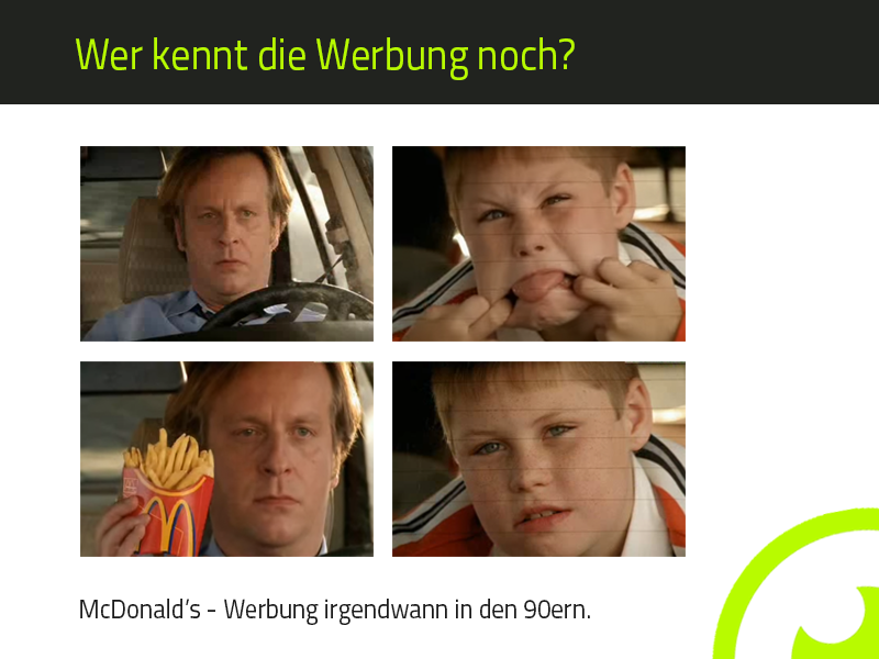 SPOTGUNapp's tweet photo. Stau auf der Autobahn, ein nerviges, dickes Kind und eine Tüte Pommes. Wer kennt diese McDonald's - Werbung noch? http://t.co/TItDoFcSl7