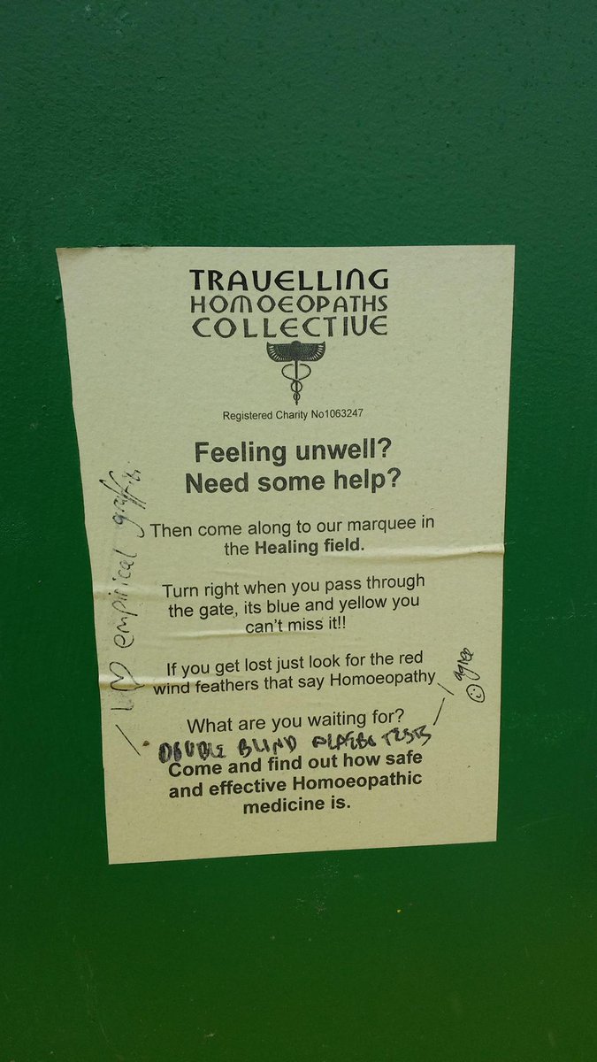 justcop's tweet image. #seenatglastonbury #homeopathy #evidencebasedmedicine