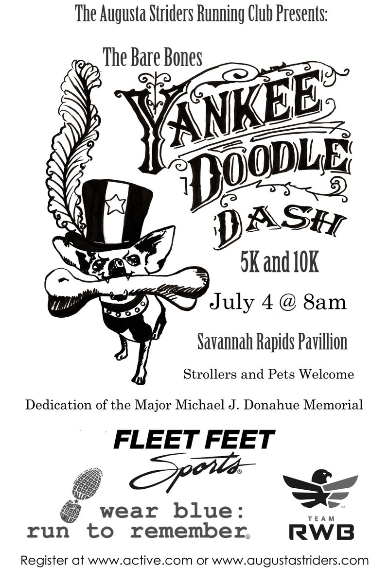 AugustaStriders's tweet image. Want to race this 4th? Come join us for the Yankee Doodle Dash 5k &amp;amp; 10K Only $15. augustastriders.com/yankee-doodle-…