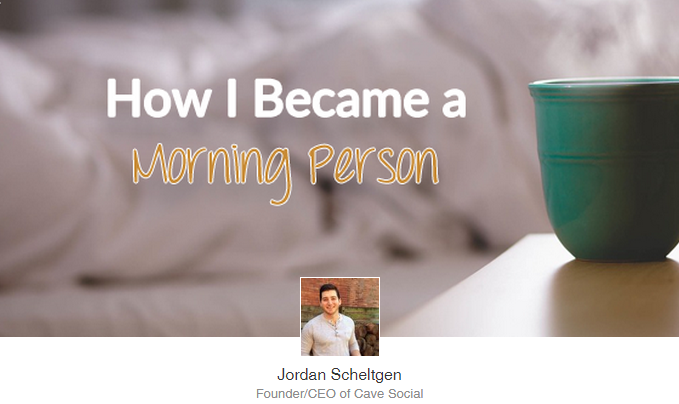 PlatformOneHR's tweet photo. "change whatever is stopping you from being more productive"

How I Became a Morning Person

https://t.co/zN2PYXmYz4 http://t.co/kY2uCrP0Rj