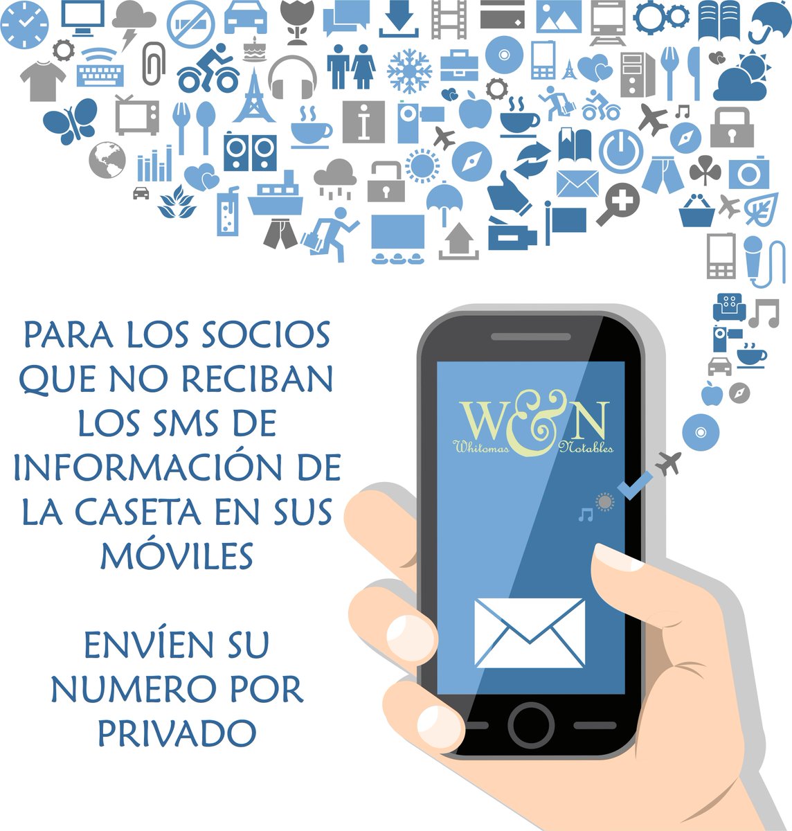 PARA LOS SOCIOS QUE NO RECIBAN LOS SMS DE INFORMACIÓN DE LA CASETA EN SUS MÓVILES.

ENVÍEN SU NUMERO POR PRIVADO.