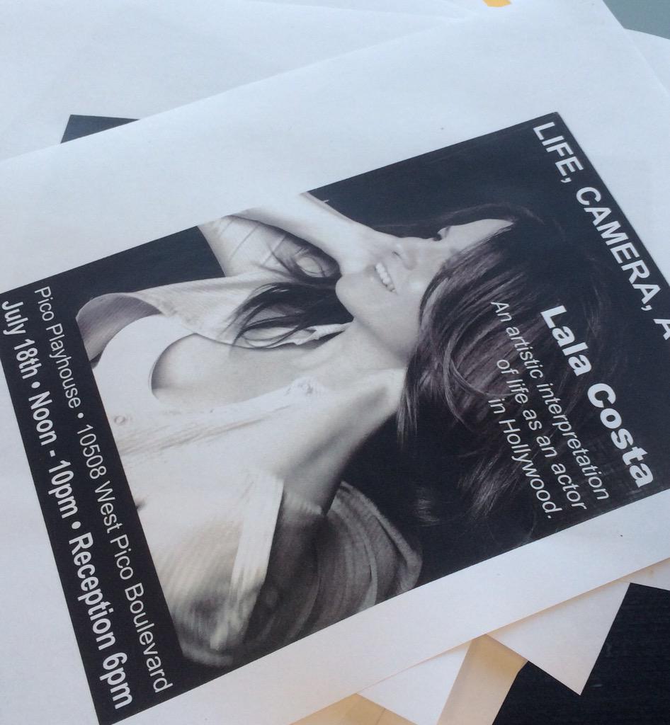 TheLalaCosta's tweet photo. #LalaCosta #ArtShow @picoplayhouse #LifeCameraActor #July18 #LosAngeles @FollowToyia @guillermocanba http://t.co/DMn9vL6fto