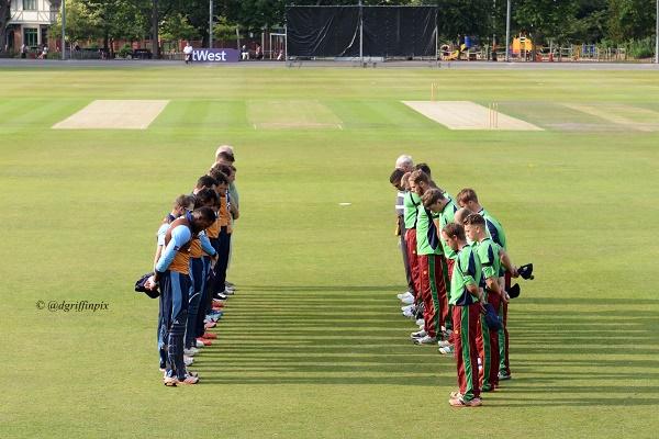 dgriffinpix's tweet photo. T20 @Chesterfield_CC v @DerbyshireCCC before the action, silence observed in memory of Jim Brailsford... http://t.co/WkfeLPpY0Q