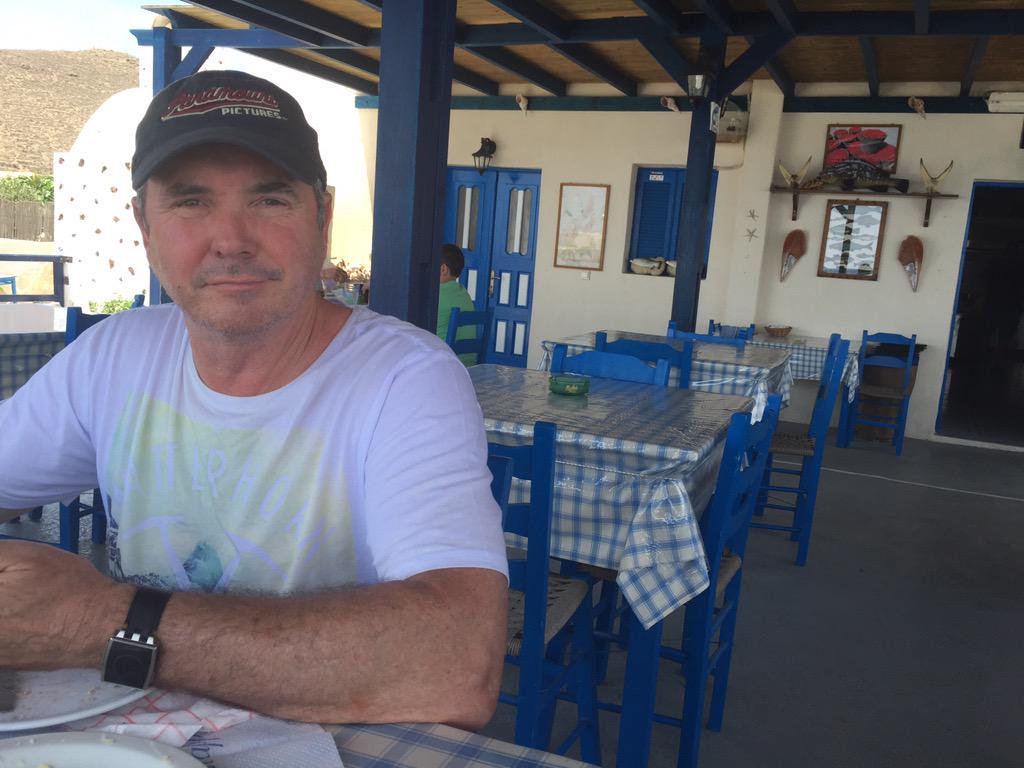 Beautiful lunch at a traditional taverna with @doctorkk on Santorini. #holidaybliss
