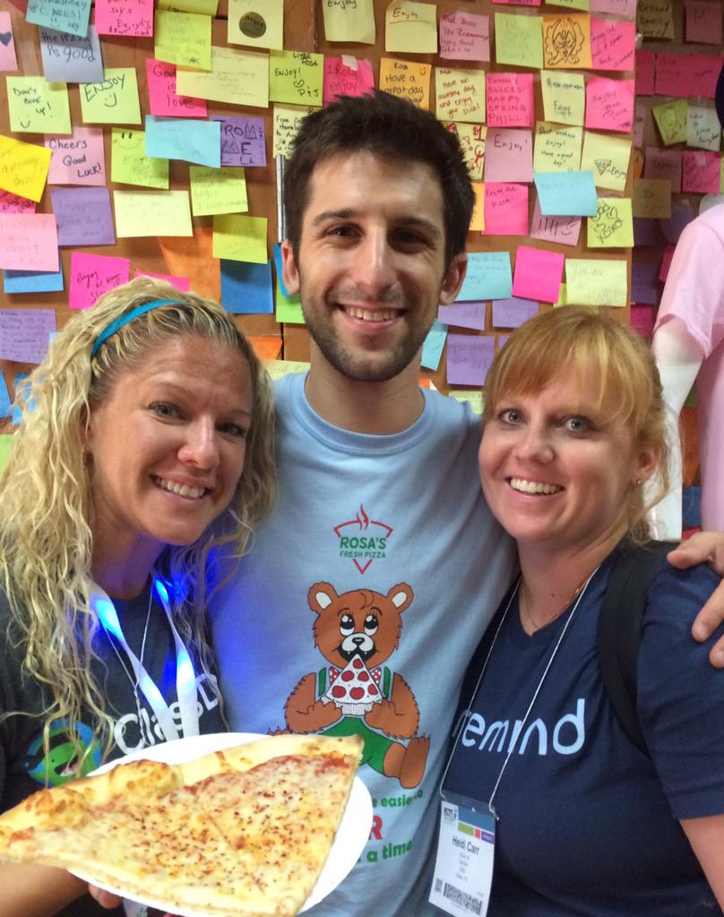 carr_8's tweet photo. @RosasFreshPizza giving back to the community! Amazing and humbling experience. @jsoto8kinder #sliceofiste #ISTE2015 http://t.co/Li7oBGWDbz