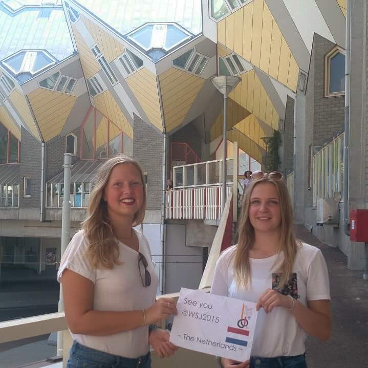 Iris &amp; Lise see you <a href="/wsj2015/">World Scout Jamboree</a> ! #wsj2015 #zinin Members of troop Kubus standing ifo Kubuswoningen in Rotterdam.