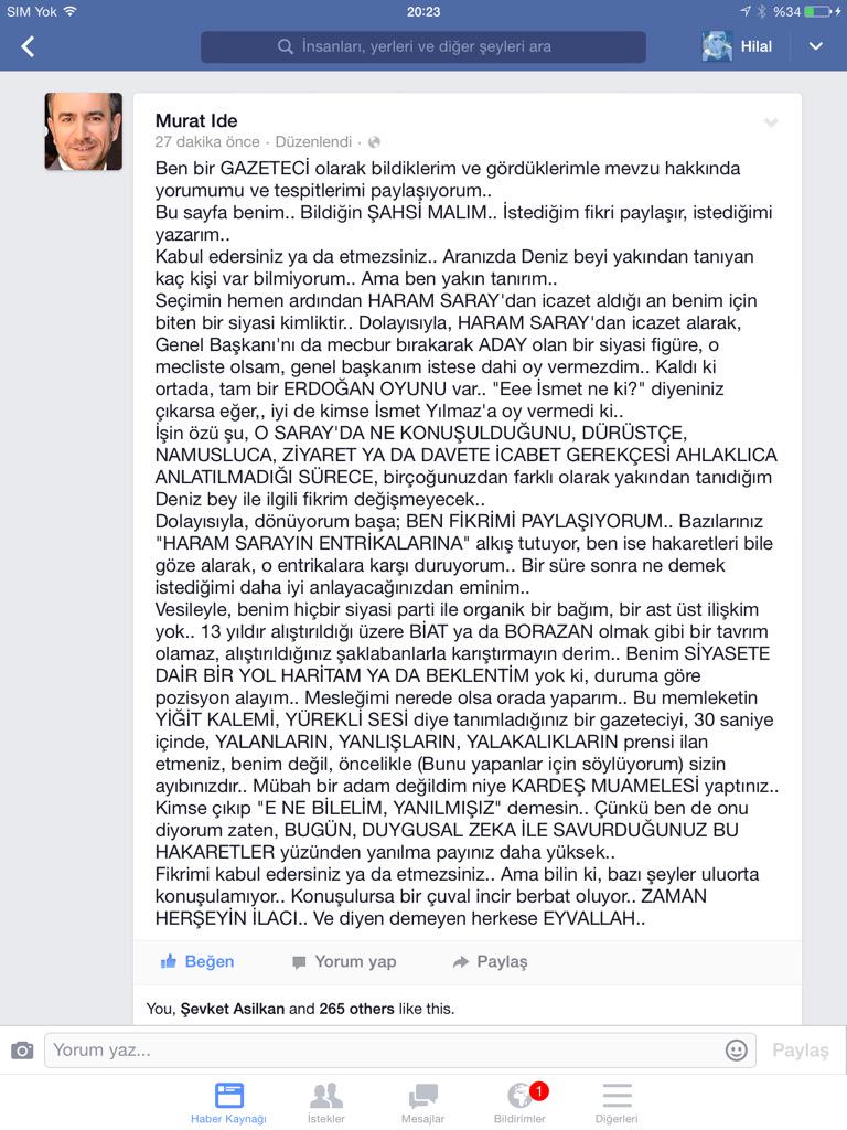 gorkemligizem's tweet photo. Fazla söze gerek yok OKUYUN!! Murat İde  gayet güzel yazmış... http://t.co/otfEyWBzEr