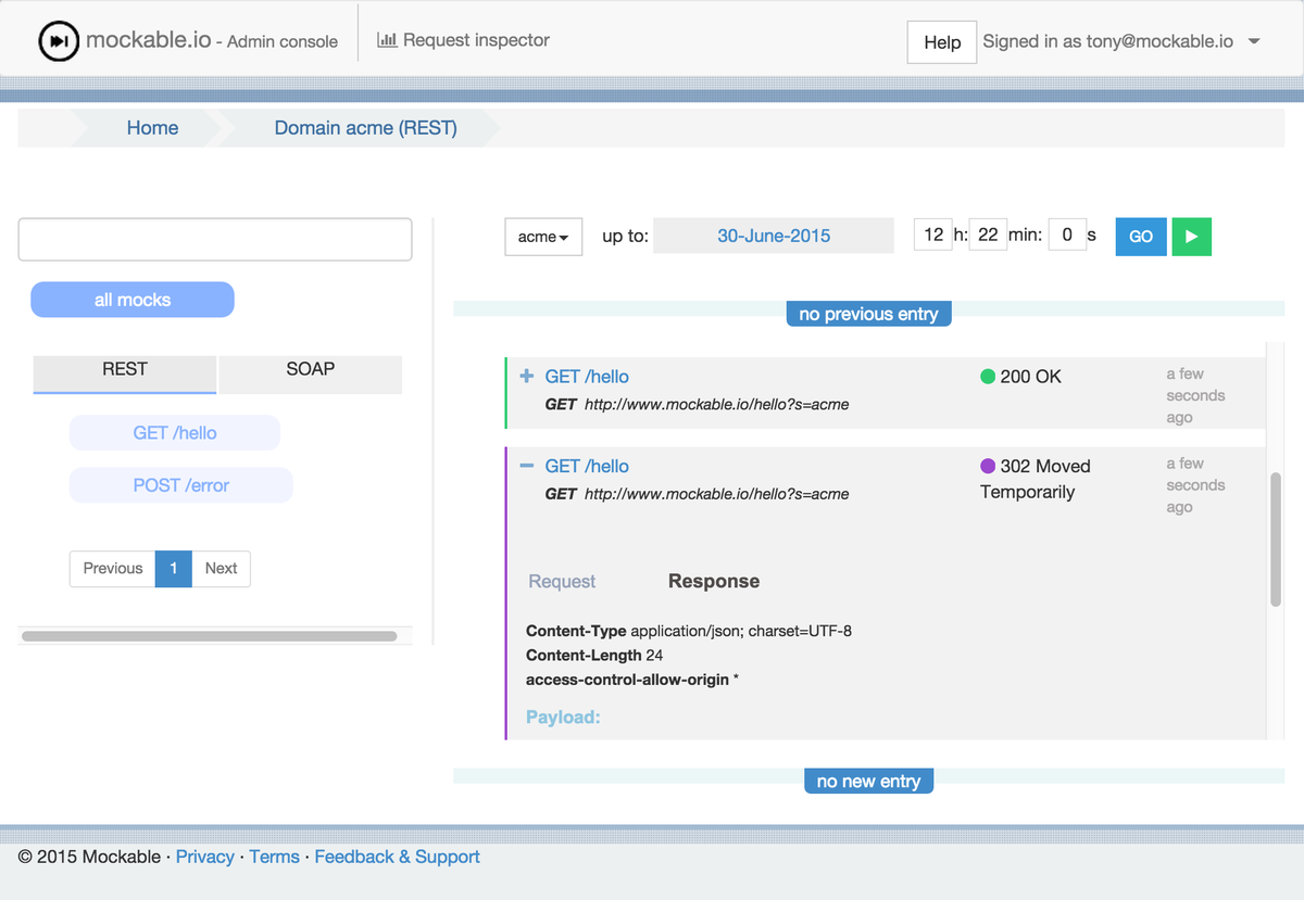 mockableio's tweet photo. The Request Inspector is soon to graduate out of beta :) http://t.co/5HvVYXR4az