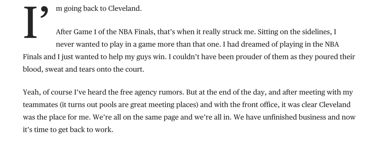 CBSSportsNBA's tweet photo. Short and sweet from @kevinlove
at the @PlayersTribune
http://t.co/uMUwypHdX0 http://t.co/0FnxEeVwBC