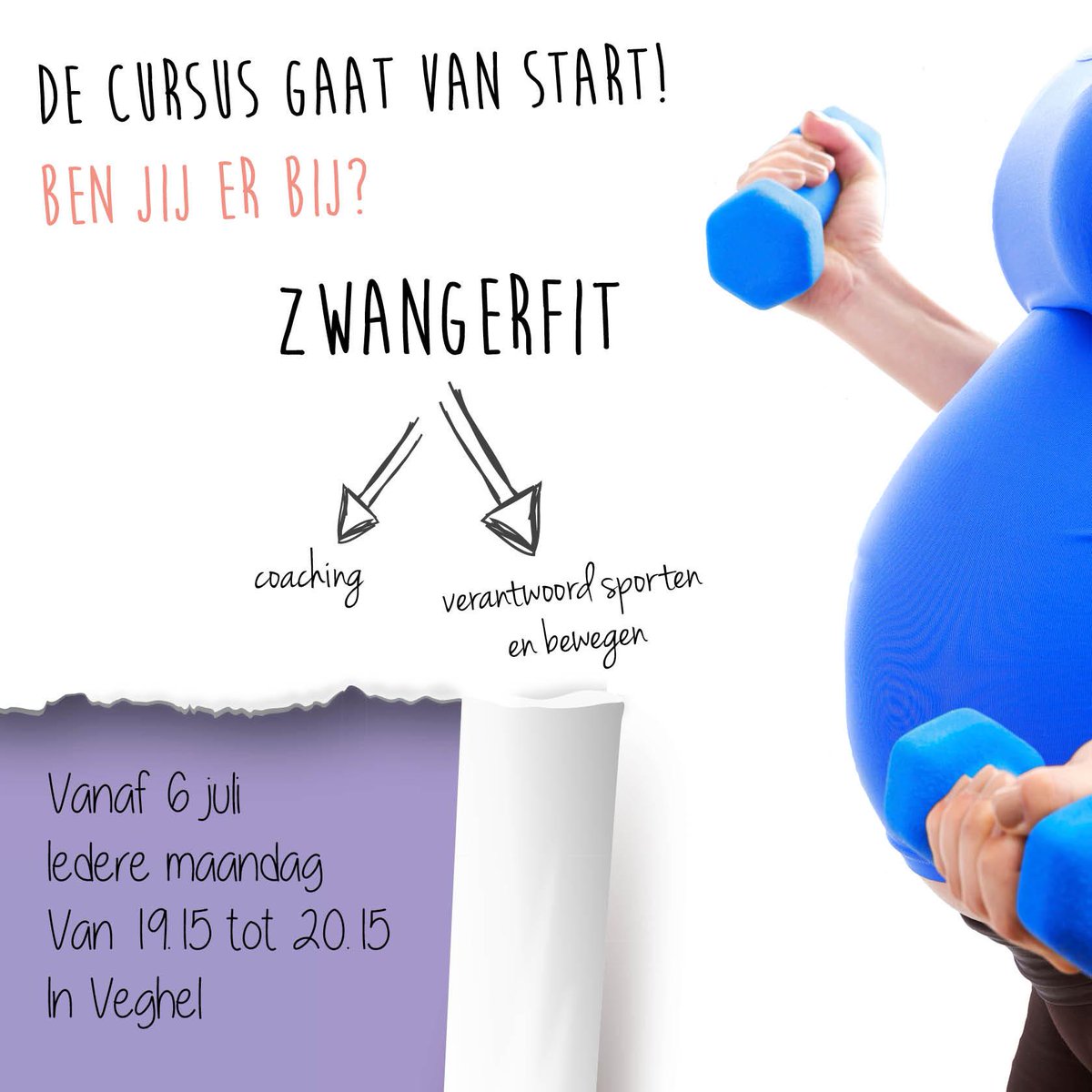 Aanstaande en jonge moeders opgelet!
Maandag start ik met Zwangerfit.
Interesse om binnenkort aan te haken?