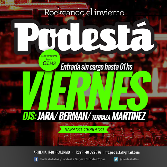 PodestaBar's tweet photo. Sábado cerrado por elecciones..!! 
Reserva para el viernes al 4832-2776/ 15-2188-7376/ info.podesta@gmail.com.
Leila http://t.co/4w4vvygNlu