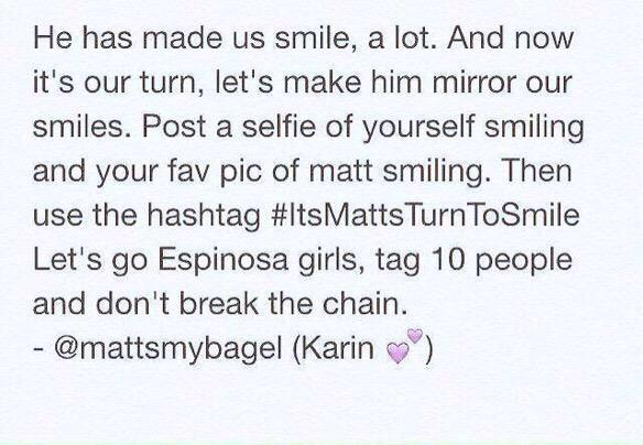 uselessluggage's tweet photo. #ItsMattsTurnToSmile I've been tagged a lot to do this so here we go 💕☺️ http://t.co/qJehErY3Yo