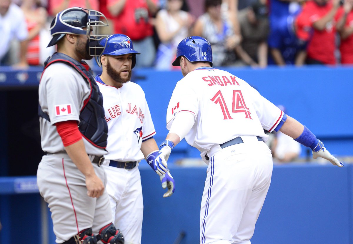 CP24's tweet photo. Smoak's 2 homers lead Blue Jays to 11-2 win over BoSox
http://t.co/eJC4VtZygV http://t.co/FCTJbU0nj7