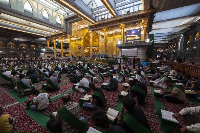 IraqPics's tweet photo. Daily Quran circles in the Mosque of Al-Abbas in Karbala during the month of #Ramadhan
جلسات قرآن رمضانية في كربلاء http://t.co/vLHWfPLtBM