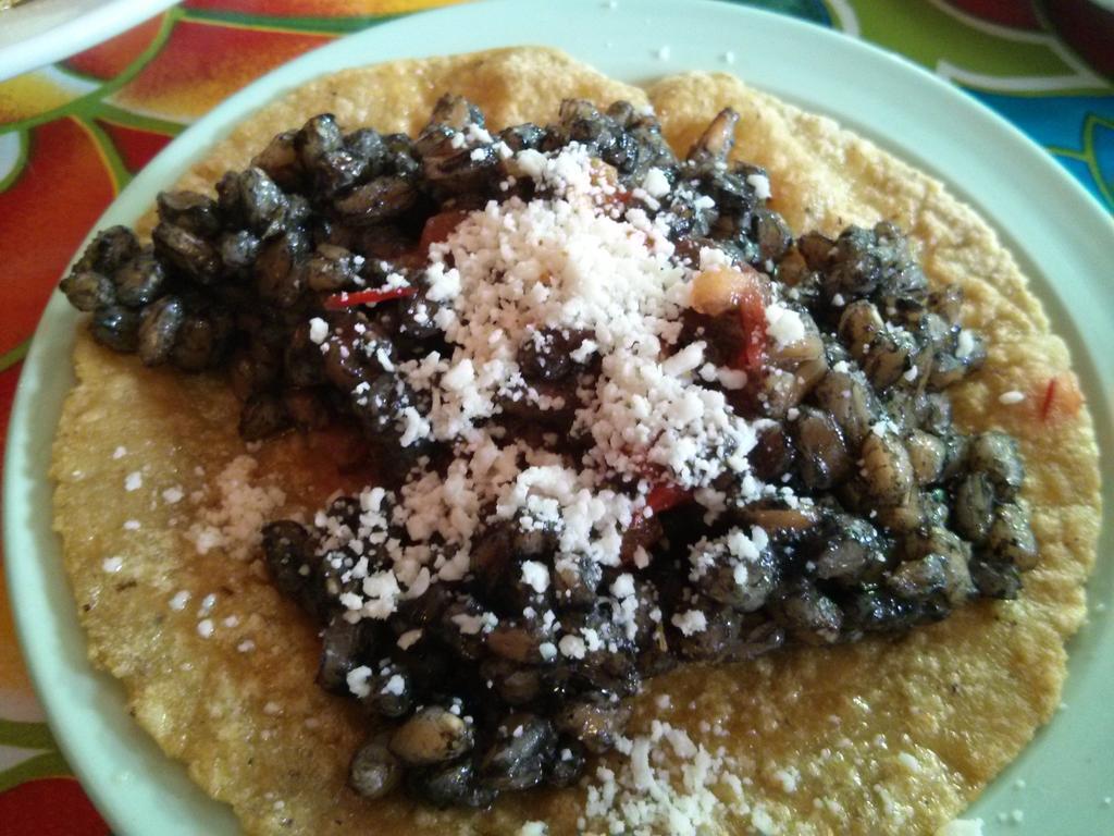 Faro and squid ink dollar taco, Mission Cantina
