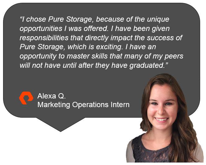 PureStorageU's tweet photo. Why did you choose to #intern @PureStorage this summer? #PureStorageInterns #InternQuotes http://t.co/g9KkIp6RFB