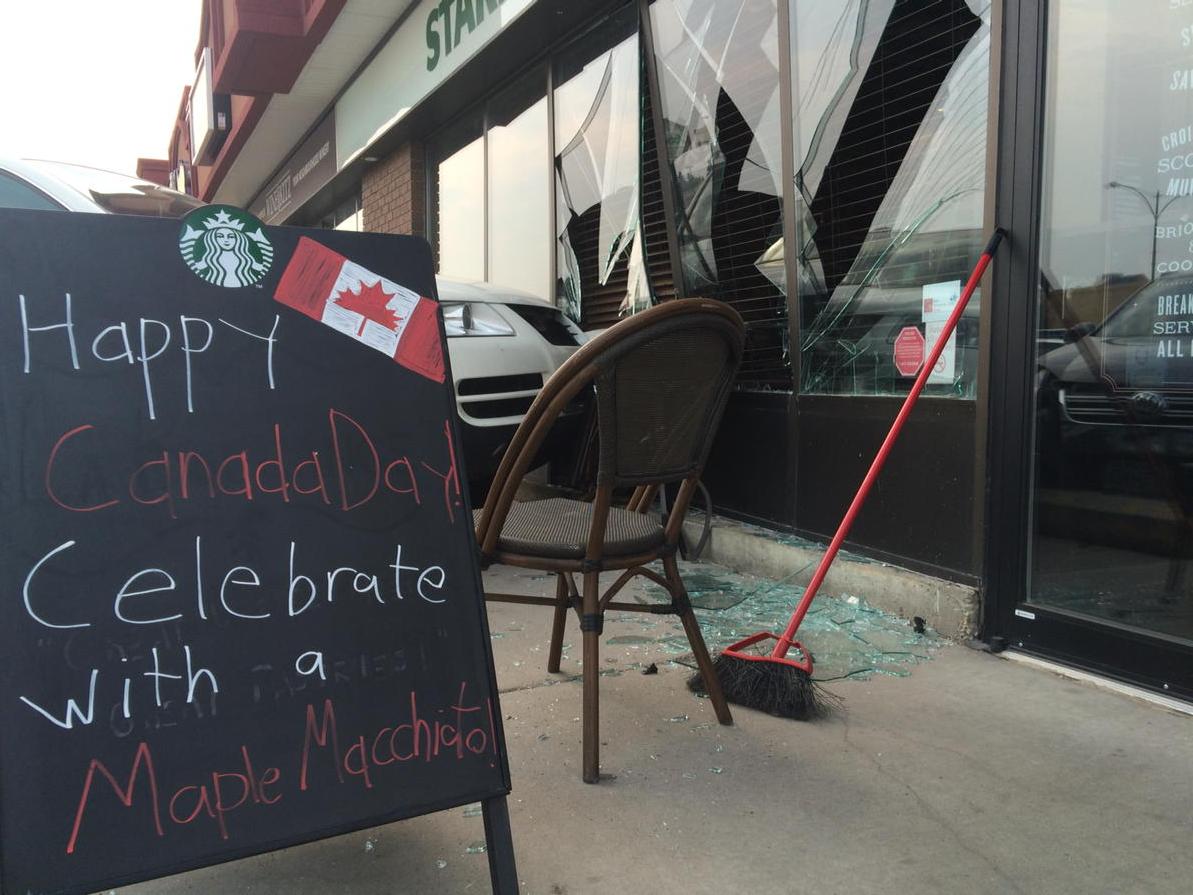 Canada day at Starbucks at eighth Street and Louise Avenue #yxe #spnews
