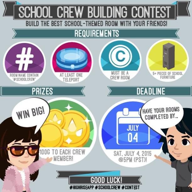 HighriseApp's tweet photo. Get your friends ready to join the #HighRiseApp #SchoolCrew Builder #Contest! :) Requireme… http://t.co/sXTJXvBwwV http://t.co/7CaaomkZPY
