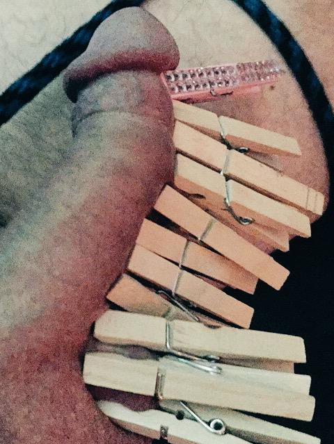 MayaSinstress's tweet photo. His cock deserved it! #cbt #bondage #domination #clothespins http://t.co/NyN33ulRoa