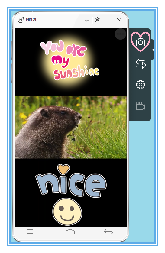 WSMirror's tweet photo. Watching video on your phone via Mirror. Double-right-click the screen to take a screenshot. http://t.co/ux1yJUd7dY