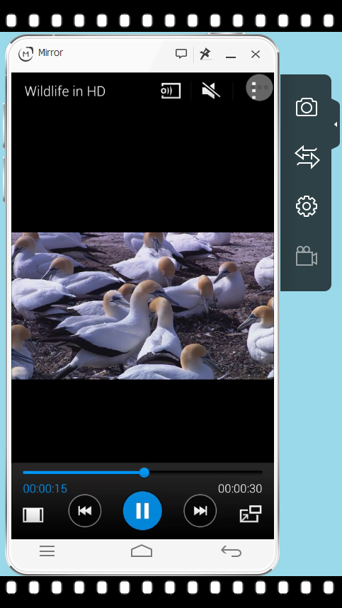 WSMirror's tweet photo. Watching video on your phone via Mirror. Double-right-click the screen to take a screenshot. http://t.co/ux1yJUd7dY